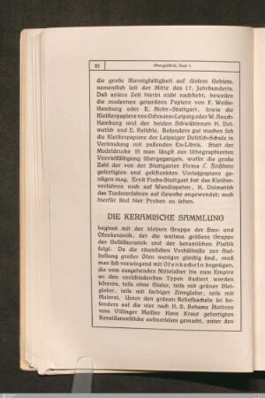 Die keramische Sammlung
