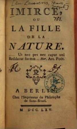 Imirce, ou la fille de la nature