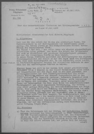 Boll (Lkr. Göppingen) mit Eckwälden: Visitationsbericht mit Pfarrbericht 1953