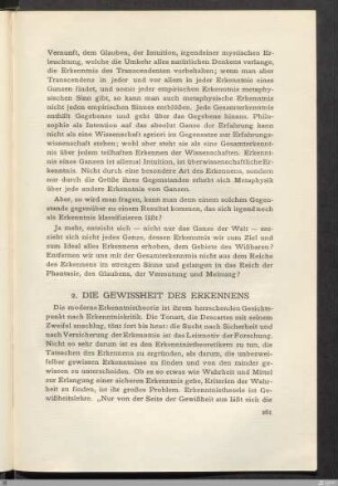 2. Die Gewissheit des Erkennens