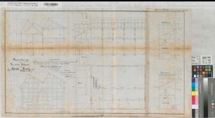 Vorhelm (Ahlen) Schacht Alwin Vorwäschegebäude Grundriß, Schnitte 1883 1 : 50 51 x 91 Zeichnung Strontianit Societät von Goerne & Co. Bergämter Nr. 5364
