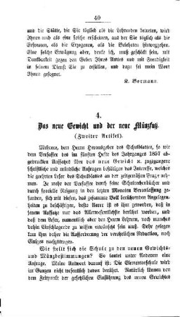 Das neue Gewicht und der neue Münzfuß