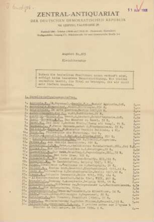 Nr. 803: Kleinliteratur