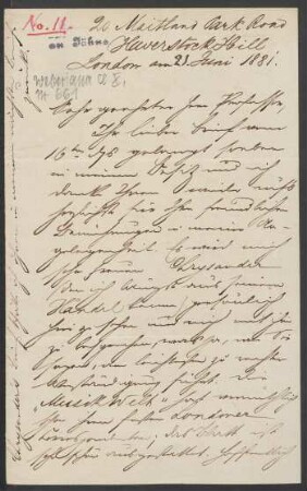 Brief an Friedrich Wilhelm Jähns : 21.06.1881