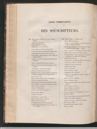 Liste nominative des souscripteurs
