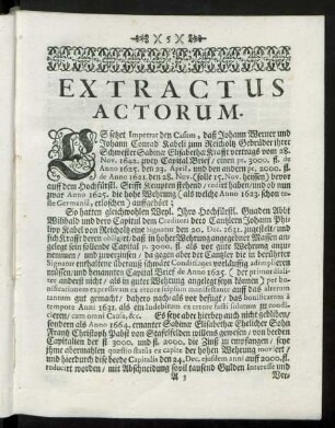 Extractus Actorum.