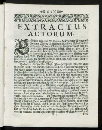 Extractus Actorum.