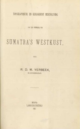 [Tekstgedeelte]: Topographische en geologische beschrijving van een gedeelte van Sumatra's westkust
