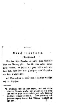 Kirchengesang : (Fortsetzung) ; (Fortsetzung folgt)