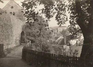 Leisnig. Burg Mildenstein (11. Jh.). Westmauer