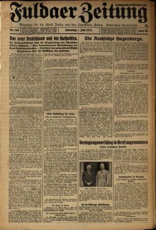 Ausgabe vom Samstag, den 01. Juli 1933.