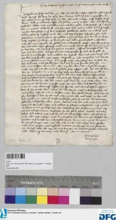 Hertniet von Ramungen schreibt an Markgraf Friedrich von Brandenburg wegen des räuberischen Überfalles zwischen Awe und Uffenheim und erbietet sich zu Recht vor dem Herrn von Württemberg.