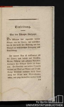 Einleitung. Von den Pflanzen überhaupt.