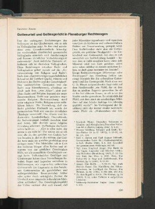 Gottesurteil und Gottesgericht in Flensburger Rechtssagen