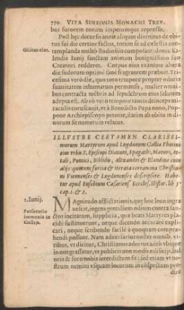 Illustre ... Martyrum ... S. Episcopi Diaconi, Epagathi, Maturi, Attali, Pontici, Biblidis, Alexandri et Blandinae ...