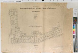 Recklinghausen (Recklinghausen) Amtsgericht und Gefängnis Grundriß Erdgeschoß 1907 1 : 100 73 x 105 Zeichnung Erberich Staatshochbauamt Münster