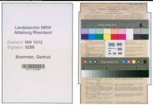 Entnazifizierung Gertrud Brammen , geb. 01.02.1903 (Kassierein)