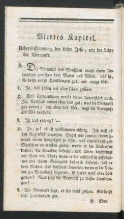 Viertes Kapitel. Uebereinstimmung der Lehre Jesu, mit der Lehre der Vernunft.