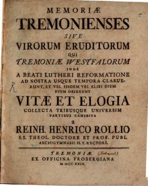 Memoriae Tremonienses