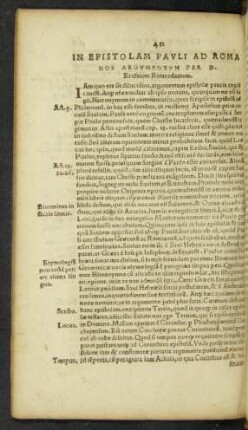In Epistolam Pauli Ad Romanos Argumentum ...