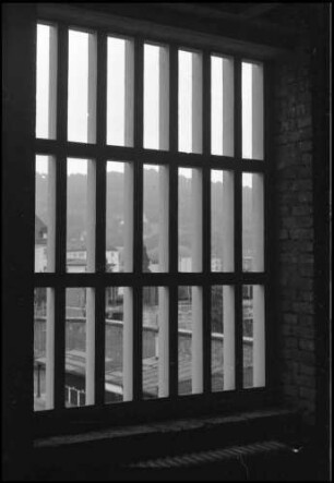 Freiburg: Neubau des Freiburger Gefängnisses, Fenstergitter von innen