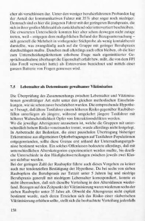 7.5 Lebensalter als Determinanten gewaltsamer Viktimisation