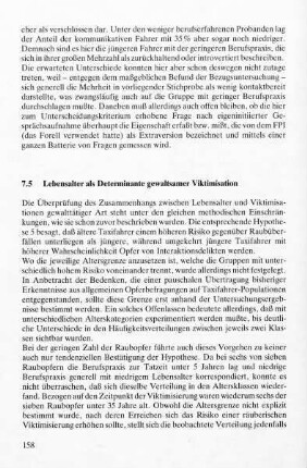 7.5 Lebensalter als Determinanten gewaltsamer Viktimisation