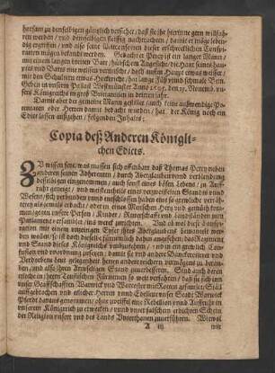 Copia deß Anderen Königlichen Edicts.