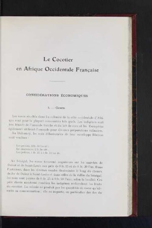 Le Cocotier en Afrique Occidentale Francaise.