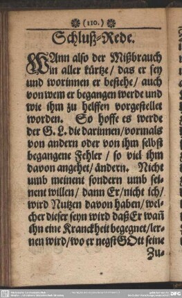 Schluß-Rede