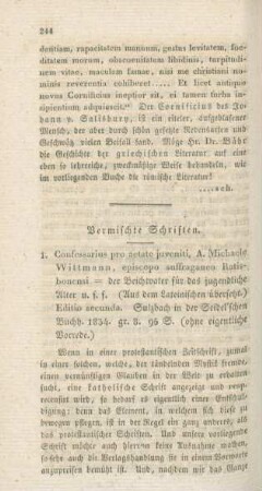 244-249 Vermischte Schriften