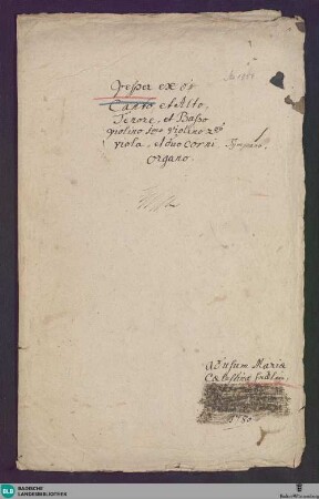 Vespers - Don Mus.Ms. 1954 : V (4), orch, org; D