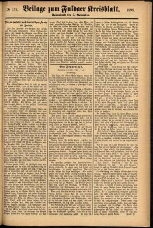Zweite Ausgabe vom Samstag, den 05. November 1898.