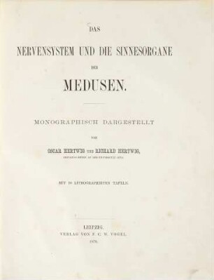 Das Nervensystem und die Sinnesorgane der Medusen