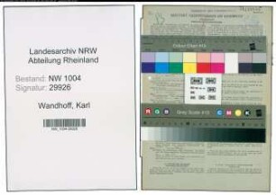 Entnazifizierung Karl Wandhoff , geb. 12.06.1907 ()