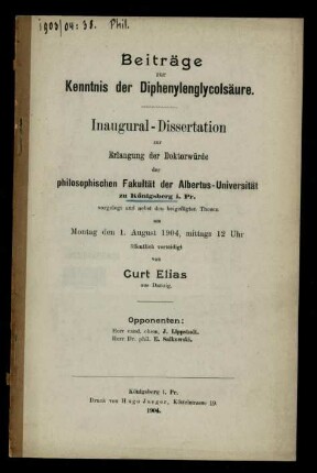 Beiträge zur Kenntnis der Diphenylenglycolsäure