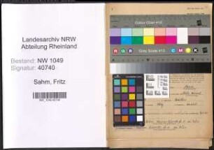 Entnazifizierung Fritz Sahm , geb. 08.04.1909 (Justizangestellter)