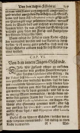 Cap. VI. Von dem innern Augen-Geschwär.
