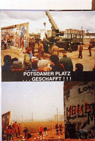 Berlin: Reproduktion von Postkarten; Potsdamer Platz ... Geschafft!