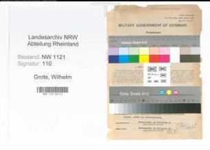 Entnazifizierung Wilhelm Grote , geb. 05.07.1905 (Kaufmaennischer Angestellter)