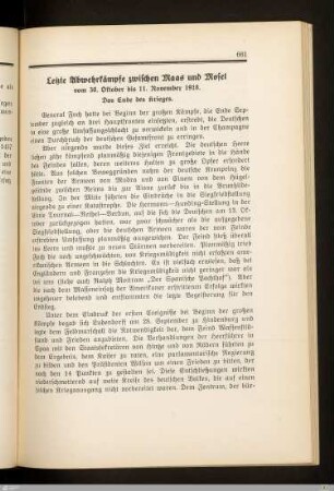 Letzte Abwehrkämpfe zwischen Maas und Mosel. Das Ende des Krieges