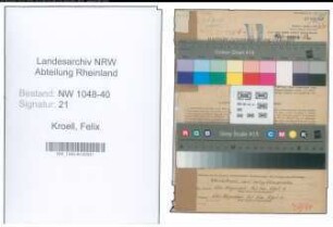 Entnazifizierung Felix Kroell , geb. 24.05.1902 (Anwalt)