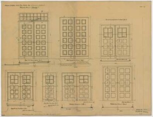 Fischer, Theodor; Wiesbaden; Museum - Fassaden - Außentüren Typ 1 - 8 (Grundrisse, Ansichten)