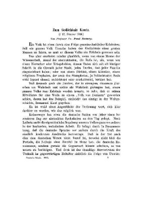 Zum Gedächtnis Kants : (gestorben 12. Februar 1804)