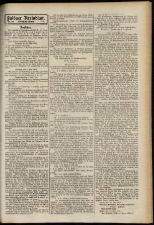 Zweite Ausgabe vom Donnerstag, den 29. Mai 1913.