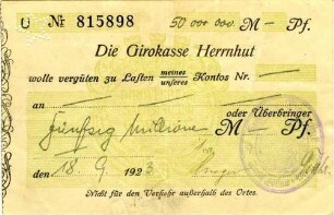 Fünfzig Millionen Mark
