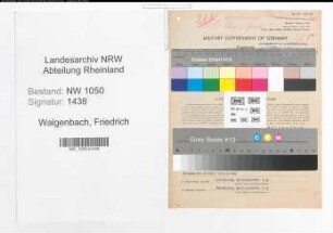 Entnazifizierung Friedrich Walgenbach , geb. 08.09.1903 (Stadtrentmeister)