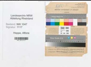 Entnazifizierung Alfons Hoppe , geb. 04.07.1909 (Studienrat)
