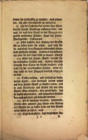 Rechte und Ordnung für den Frucht-Markt : [Mannheim den 19. Okt. 1789]