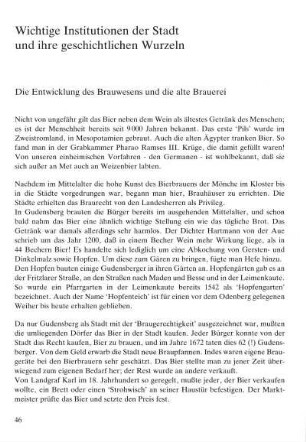 Die Entwicklung des Brauwesens und die alte Brauerei